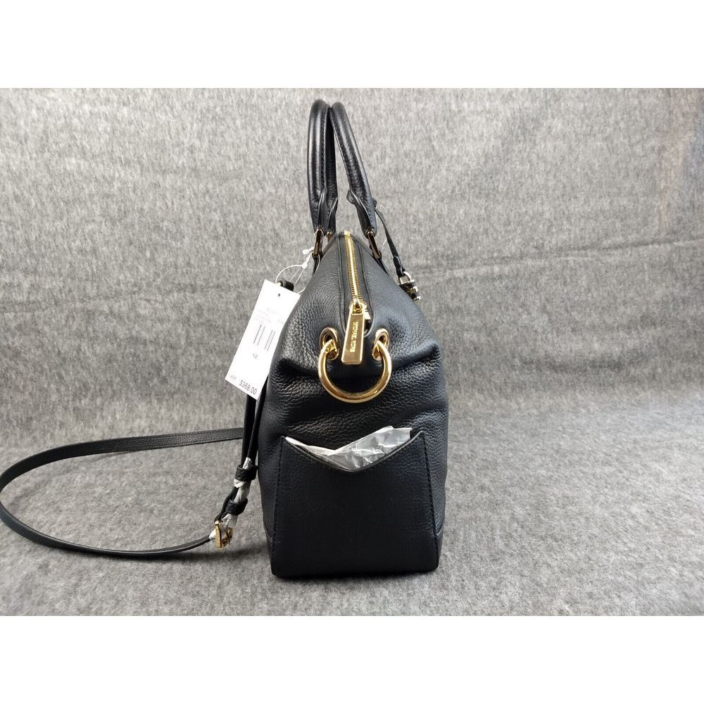 Michael Kors Leather Beckett Satchel Black Crossbody Strap MK‎ Padlock Charm NWT - Picture 5 of 16